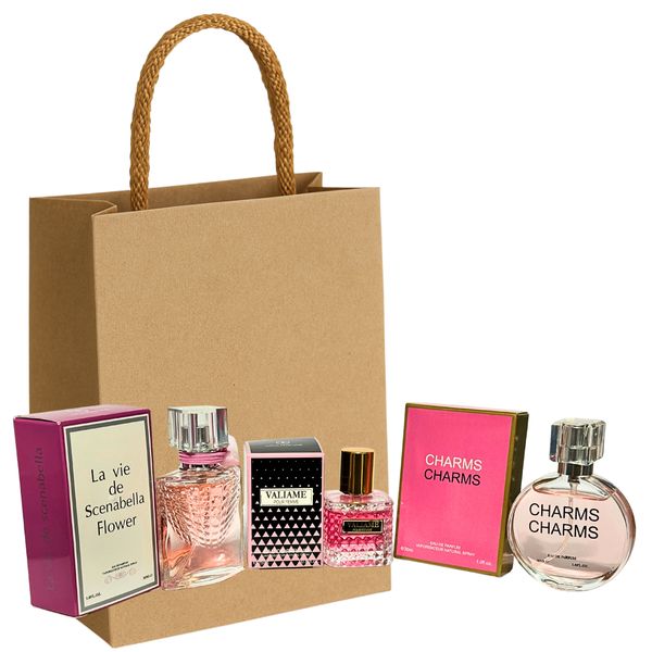 Charms - Valiame - LaV de Scenabella | Women 3 Perfume Set &amp; Gift Bag COMBO