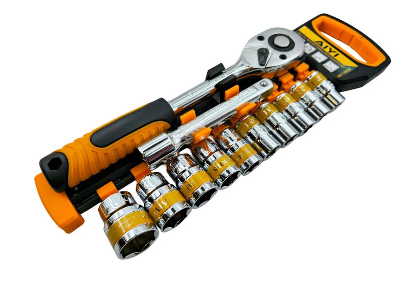 AIYI 6PT 1/2" Drive Socket Set with Ratchet AY001-165