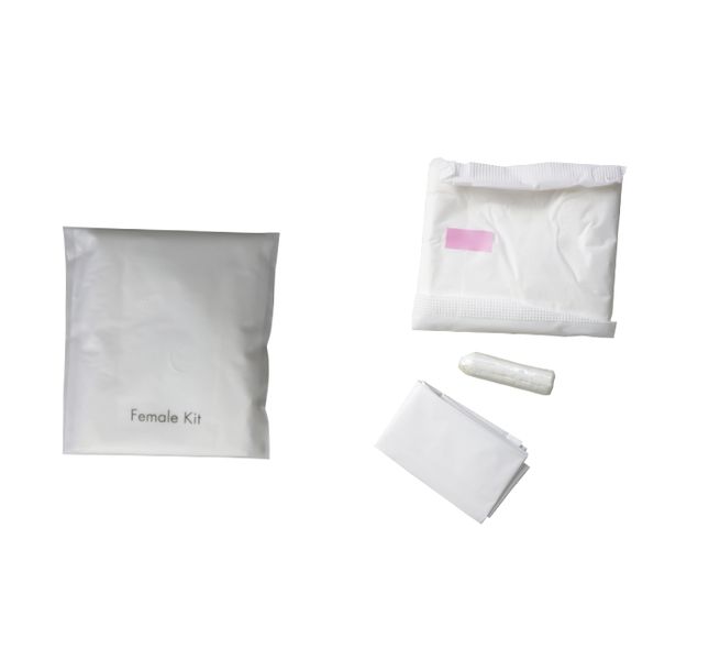 Female Kit ,A Sanitary Pad, A Tampon and A Disposable Bag (20)