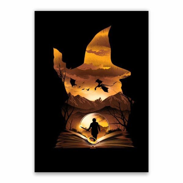 Gandalf Silhouette Bilbo Poster - A1