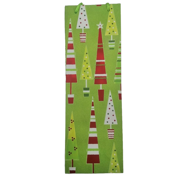 Christmas Tree Theme Wine Gift Bag - Pack of 10