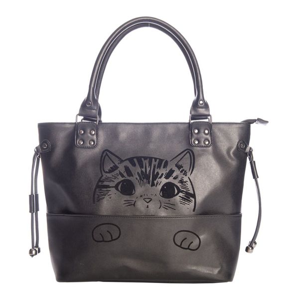 Banned Alternative - Delicatty Tote Bag with Embossed Cat
