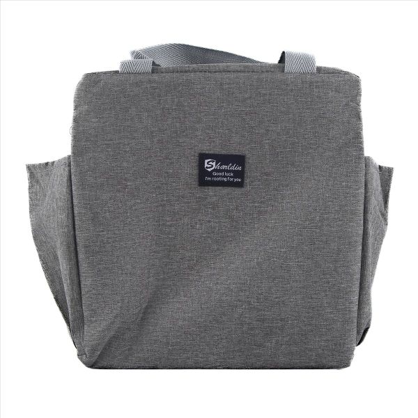 Insulated Lunch Bag with Dual Side Pockets Thermal Tote