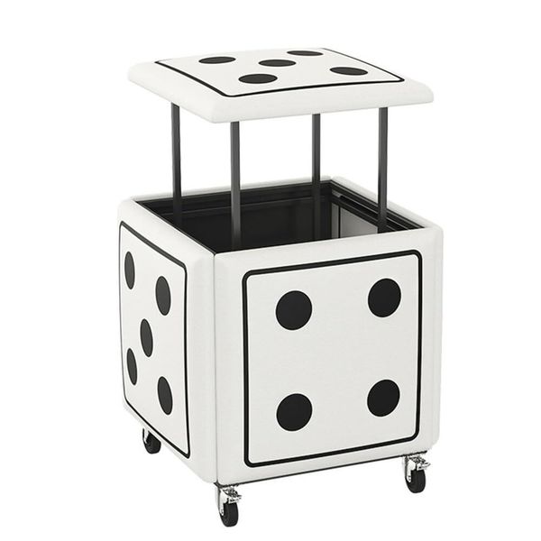 5-in-1 Cube Stool Set White Polka Dot 45X45X45CM