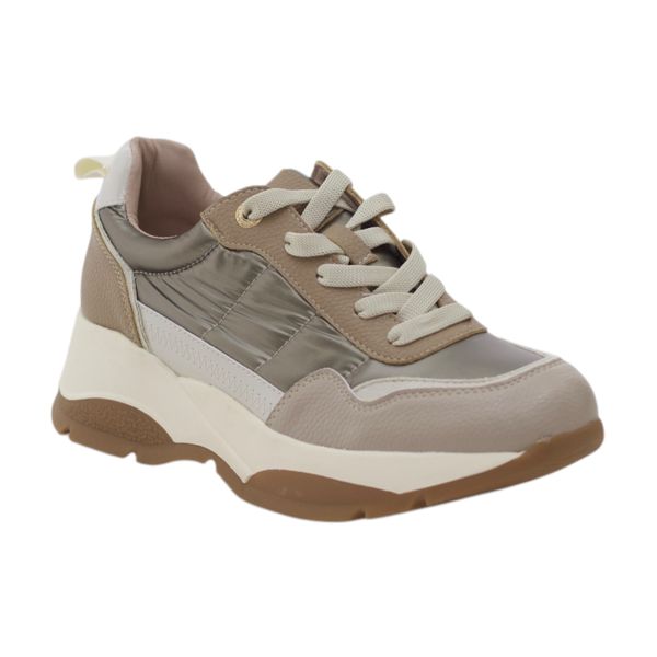 LaMara Paris Yuha 2-Tone Outsole Lace-Up Sneaker Multi Brown
