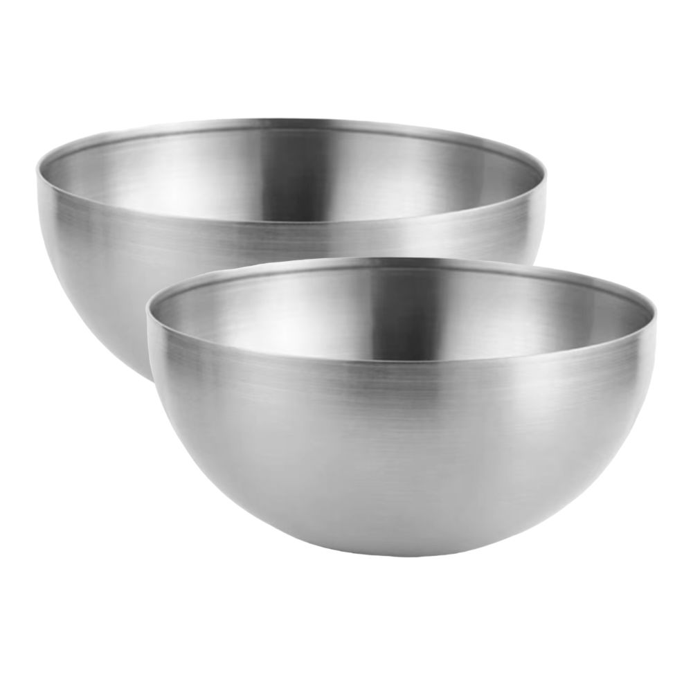 Stainless Steel Elegant Salad/Soup/Ramen Serving Bowls - 20cm - 2-Piece ...