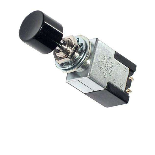 DS250BK Alternate SPDT Push Button Switch, 6A 125VAC, Black