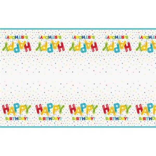 Party Happy Balloon Birthday Table Cover - 1.37x2.74m