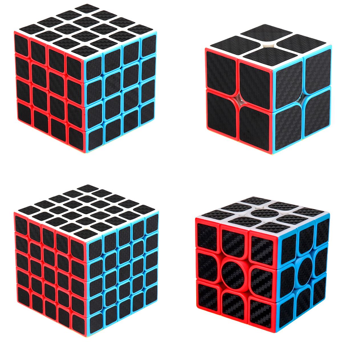 Set of 4 Carbon Fiber Cubic Cube 2x2 3x3 4x4 5x5 Best Puzzle Toy | Shop ...