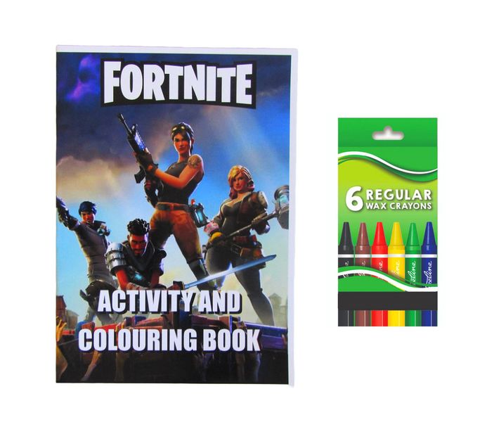 Fortnite Activity and Colouring Book A5 plus 6 Wax Crayons - Set of 5