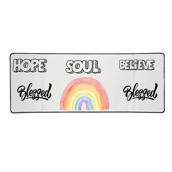 Katz Designs - Long Desk Mouse Pad - Hope Soul and Believe