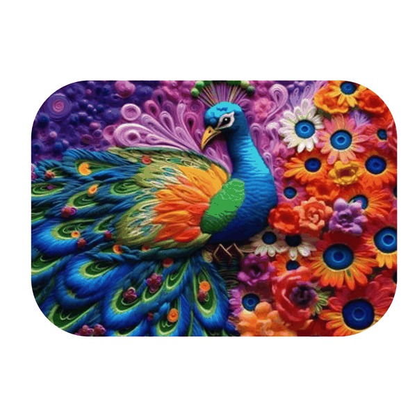 3D Colorful Peacock Printed Mouse Pad