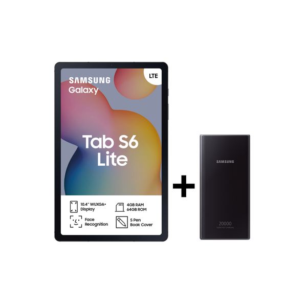 Samsung Galaxy Tab S6 Lite (P619) 10.4" 64GB LTE Tablet + 20,000 mAh Powerbank