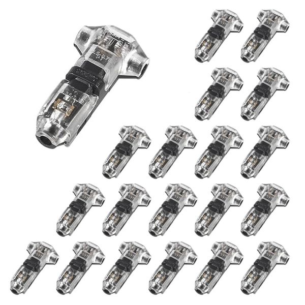 20PCS T-Type 1-Pin Low-Voltage Fast Solderless Wire Splicing Connector