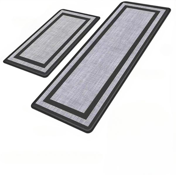 2 piece Cushioned Kitchen Rug Decorative Lightweight Bath Mat