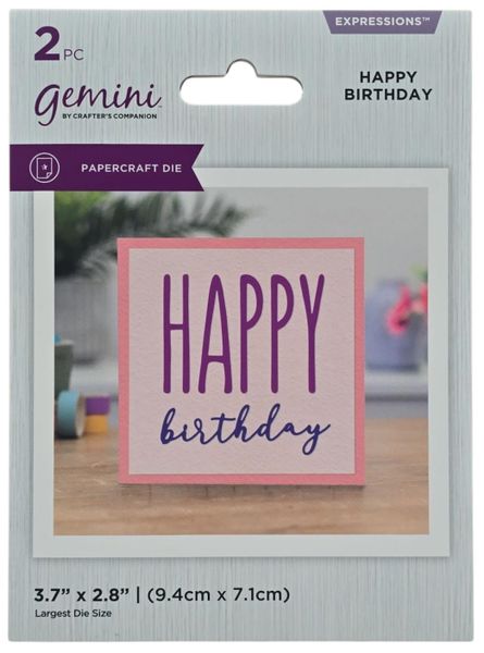 Gemini by Crafters Companion Happy birthday Die Set
