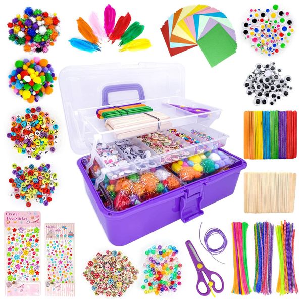 1500+ PCs DIY Arts and Crafts Kits with Box