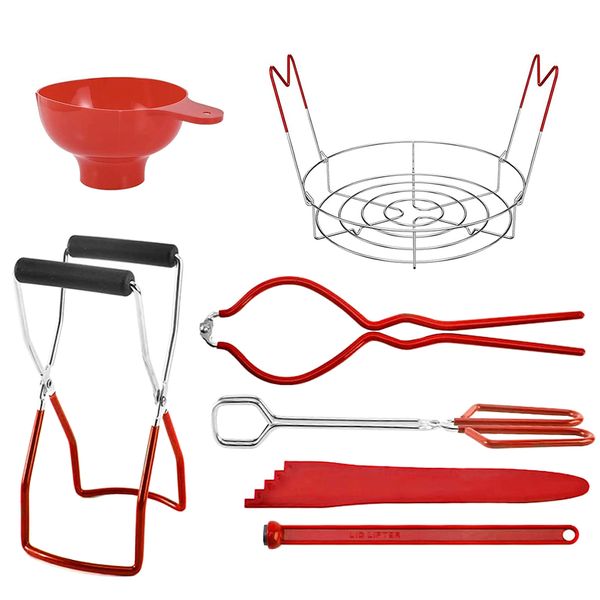7 Pieces/Set Stainless Steel Canning Jar Lifter Kit with Grip Handles
