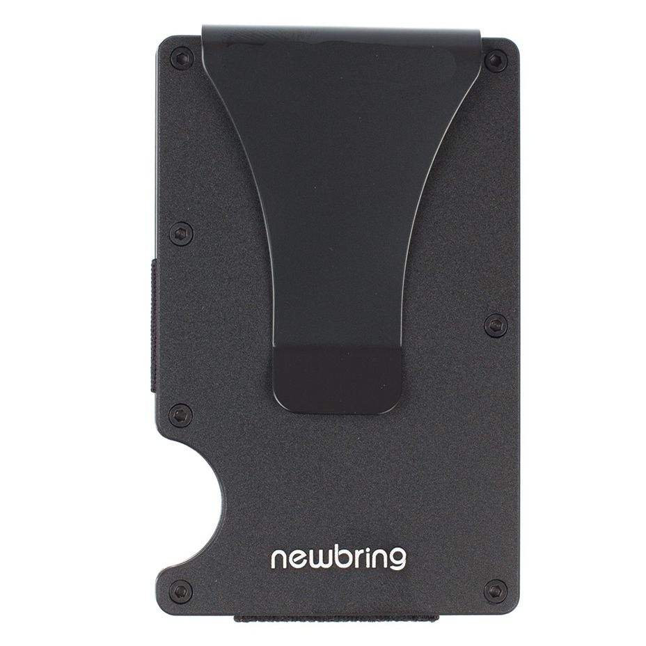 New-Bring Aluminium Minimalist Card Holder & Money Clip RFID Blocking