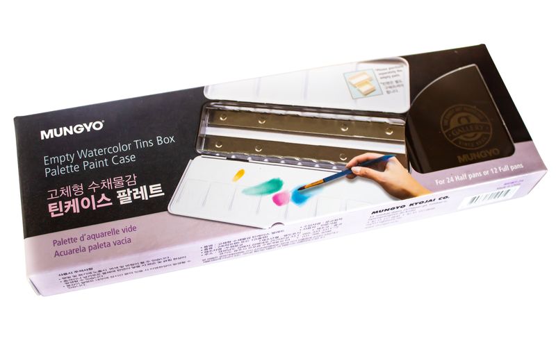 Mungyo Empty Watercolour Palette - 24 Half-Pan Metal Box