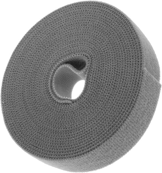 Reusable Hook &amp; Loop Tie Nylon for Organising Desktop Cables Black 5m