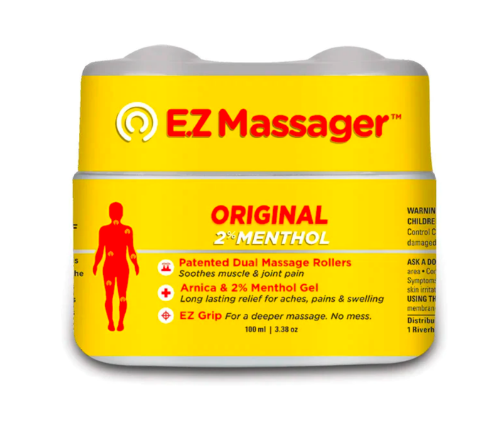 EZ Massager Muscle Pain Relief Original 2% Menthol 100ml Dual Roller