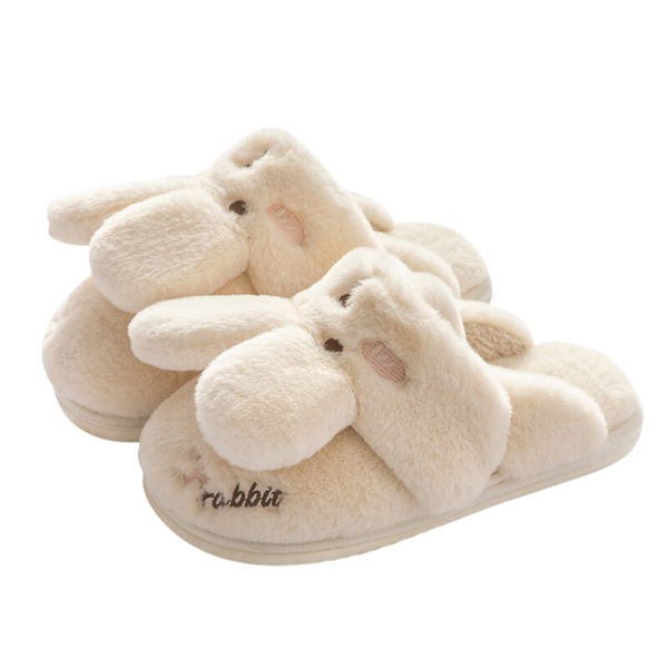 Rabbit Bear House Winter Cotton Slippers For Women Non-Slip Indoor Shoe