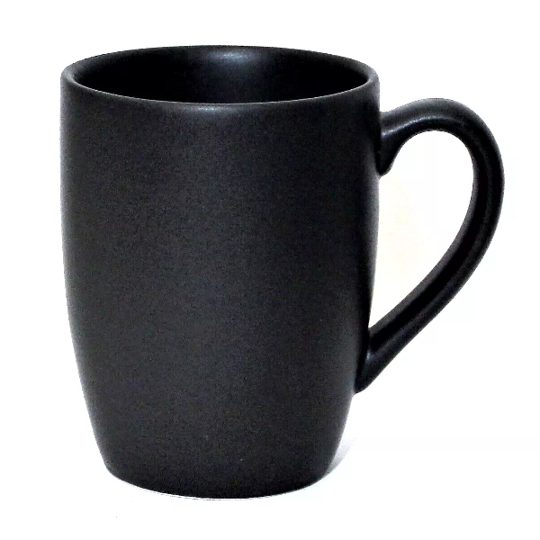 Quality Jade Black Porcelain Coffee Mugs - 6 Pack - 300mls