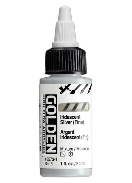 High Flow Acrylics by GOLDEN, 30ml / 1fl.oz - Iridescent Silver [Fine]