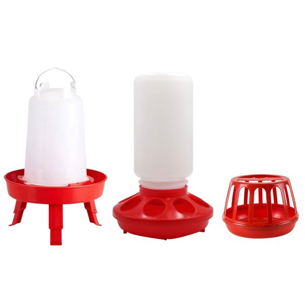 1L Chick Feeder and 1.5L Chick Waterer with Leg Set