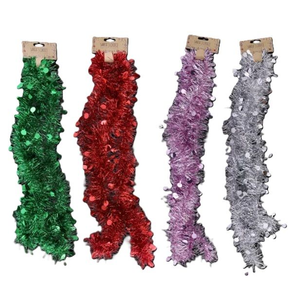4 Christmas Tinsel 7.5cmx4x2.7m .