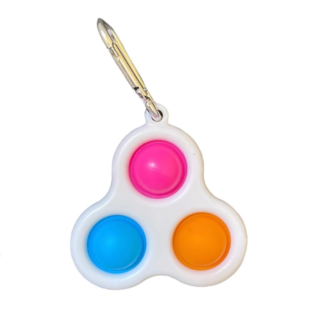 Mini Triangle Portable Pop It Bubble Sensory Toy Key Ring - 3 Colour ...