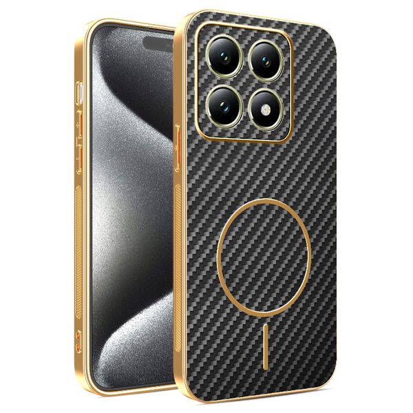Carbon Fiber Magnetic Phone Case Compatible With Xiaomi 15T Pro