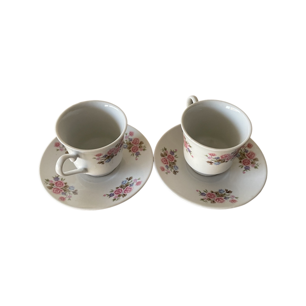 2 Set of Turkish Coffee Cup Set with Saucers/PorcelainCups