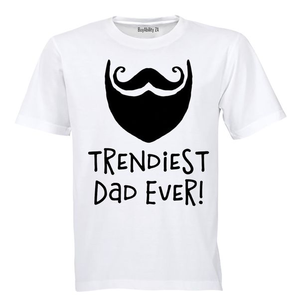 Trendiest Dad Ever - Beard - Mens - T-Shirt - White