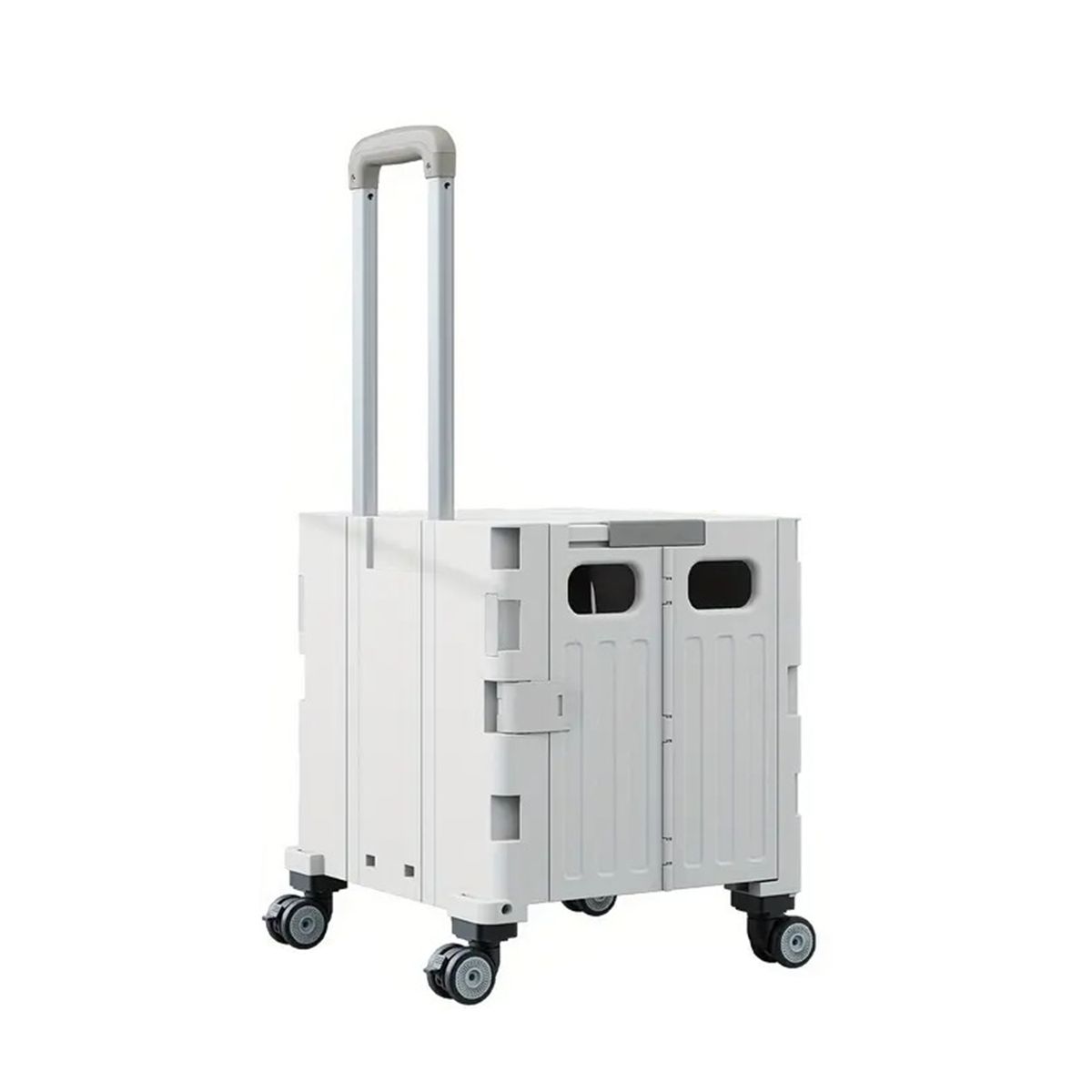 50L Portable Foldable Storage Cart with Wheels , Pull Handle & Lid