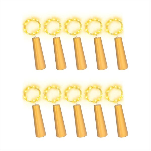 10PCS Wine Bottle Cork Lights 20 LED Fairy String Lights for DIY Party Wedd