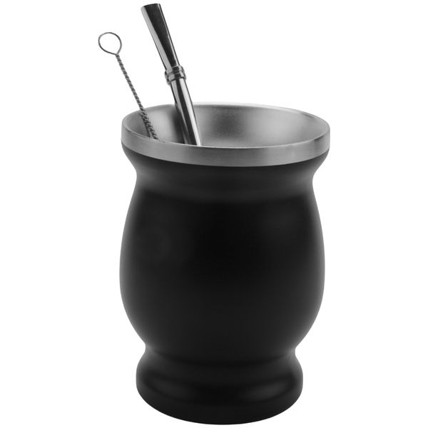Double-Wall Stainless Yerba Gourd Mate Tea Set Water Mate Tea Cup 8Oz
