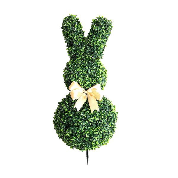 Detachable Simulated Green Plant Rabbit Green Plant Bow Decoration