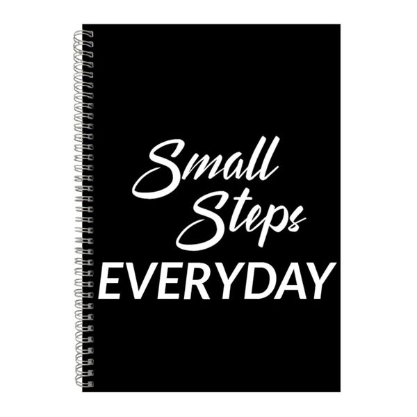 Steps A4 Notebook Spiral Lined Motivational Saying Graphic Notepad Gift 185