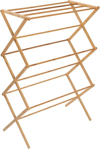 Sturdy Foldable Bamboo Clothes Horse Drying Rack for Clothes,Towels