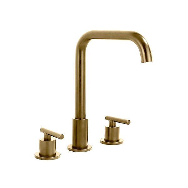 Trendy Taps Premium Deck Mounted Slim Dual Handle Brass Bathroom Mixer