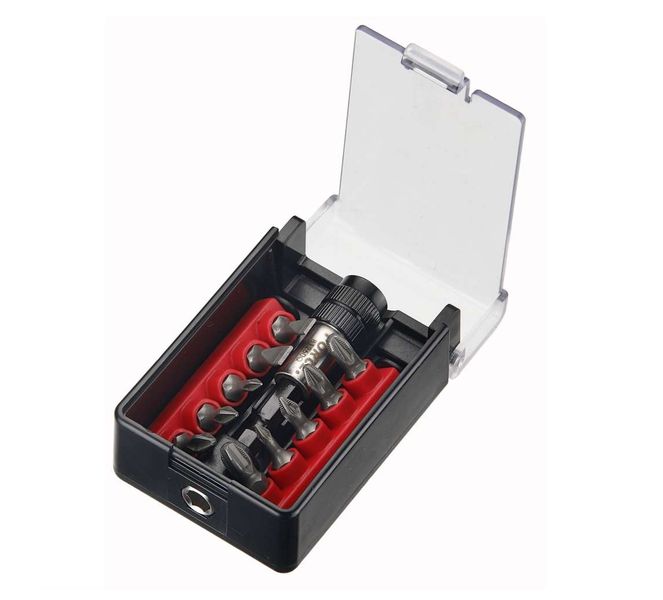 Force - 1/4" Dr 11 Piece Bit Set Ph;Pz;Slot Magnetic Holder
