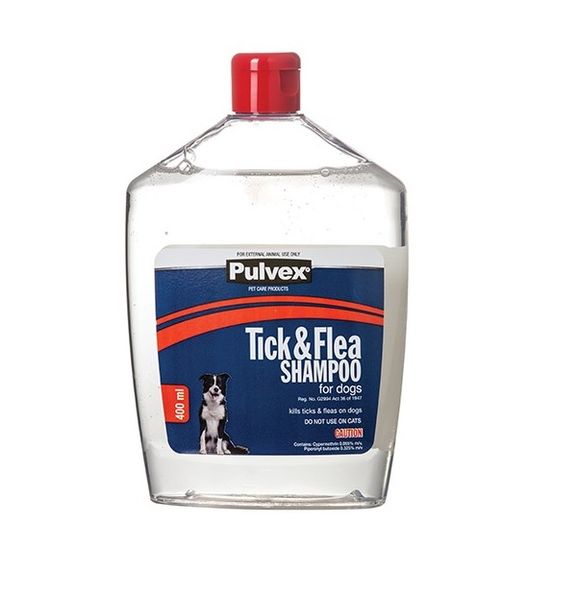 Pulvex - Tick &amp; Flea Shampoo for Dogs - 400ml x 2