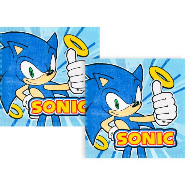 SONIC By Sega Official Licensed Kids 100% Cotton Face Cloth - 2 PACK
