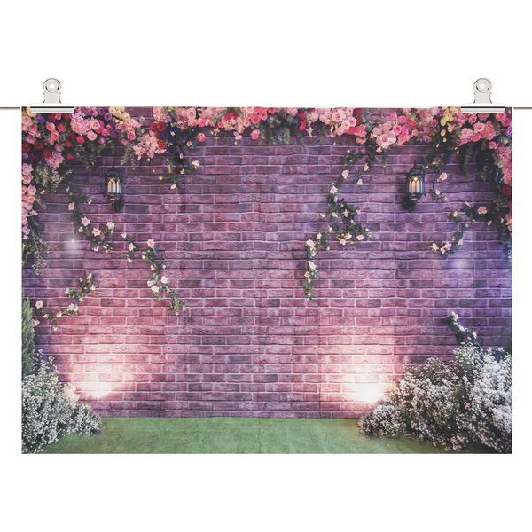 7x5ft Flowers Wall Photography Backdrops Brick Backdrop Spring Stuido