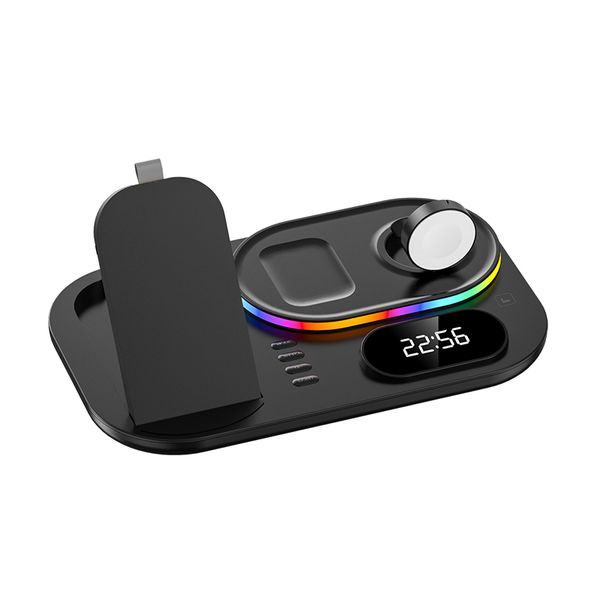CellTime 4 in 1 Wireless Charging Station Dock With Clock - Black