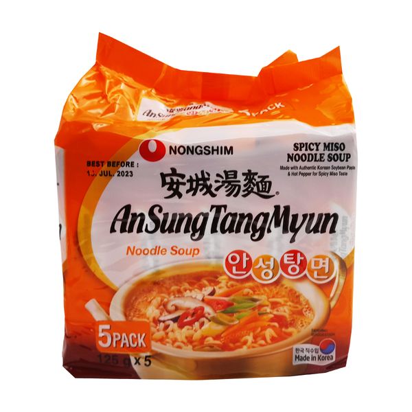Nongshim - AnSungTangMyun Spicy Miso Noodle Soup 5 x 5 Pack - 3,13kg