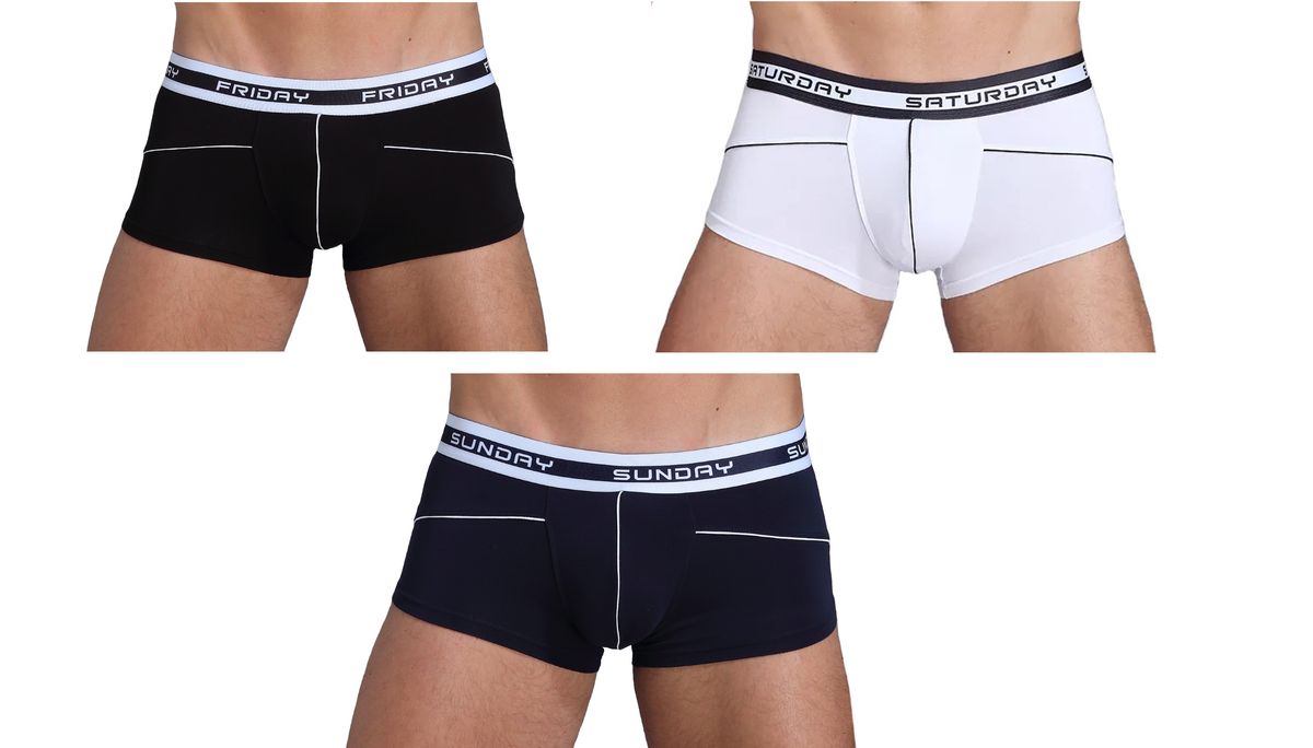 Men's Low Rise Trunks Underwear Bamboo Fiber Short Boxer Briefs - Pack ...