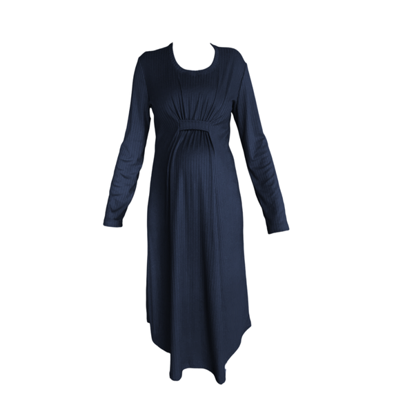 Maternity - Corporate Casual Dress - Long Sleeve - Up to 6XL - Black